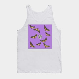 Death's Head Moth and Moons Purple Tank Top